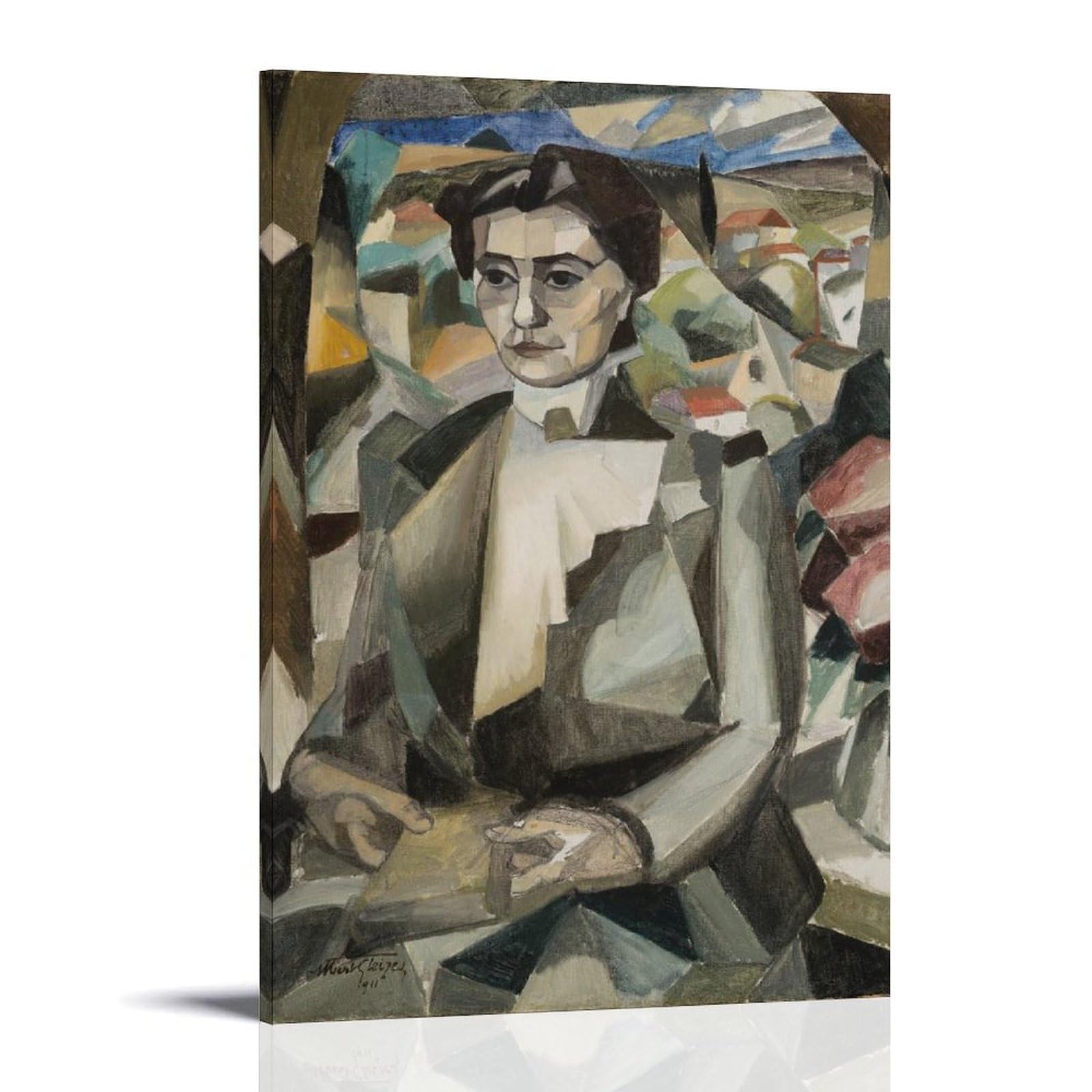 Retrato de Madame H. M. Barzun by Albert Gleizes- Impresiones en lienzo modernas, pinturas decorativas para habitación de niños o niñas, murales para sala de estar y pinturas con motivos navideños 46