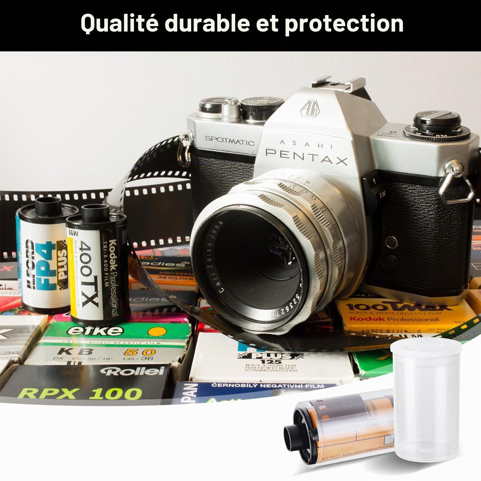 36 PCS Boîtes de Film pour Activités Scientifiques Boîtes de Pellicule Photo avec Couvercle 32mm boites Pellicule Photo pour le Stockage, les Petites Pièces de Film Bidon (transparence)