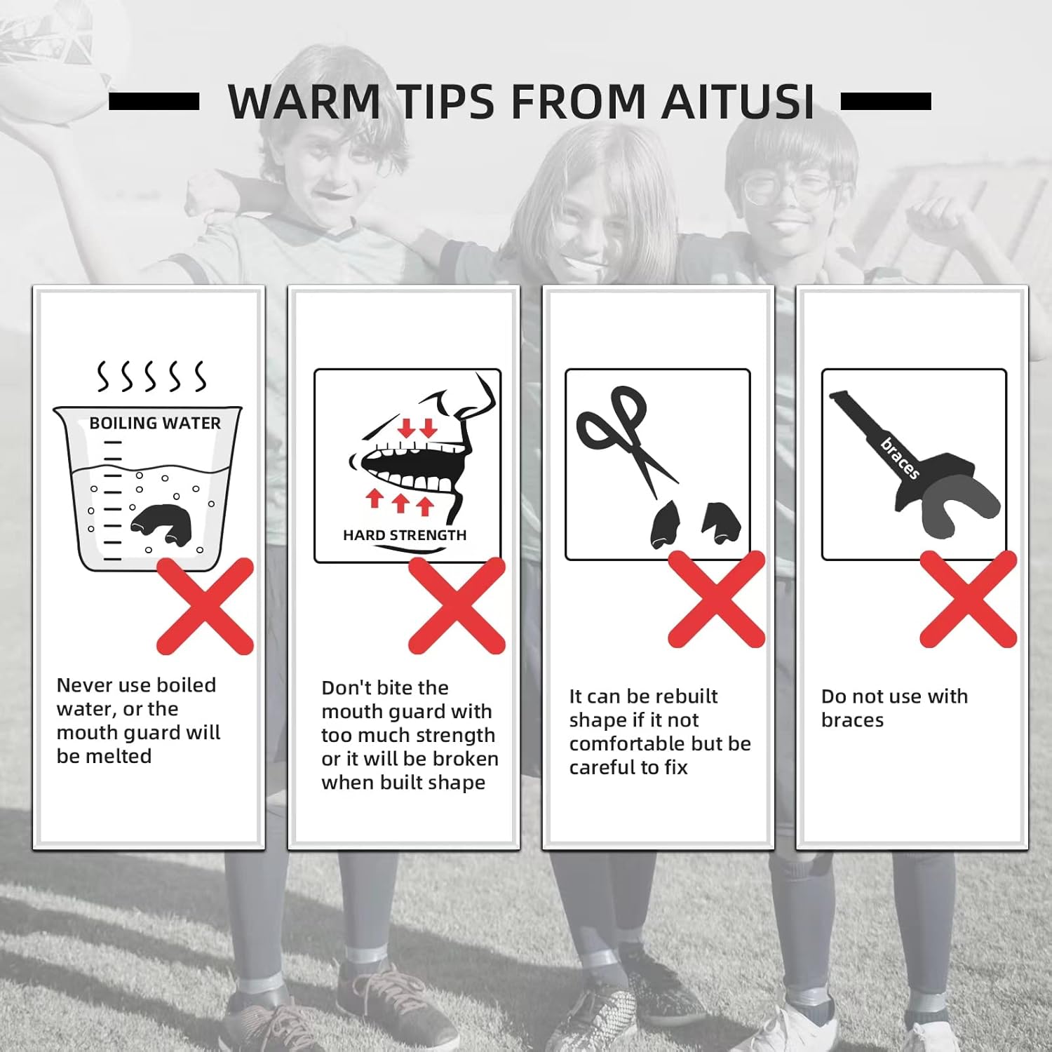 Kids Youth Mouth Guard for Sports, Boys Girls Mouthguard for Football Boxing MMA Lacrosse Basketball Taekwondo Karate Wrestling (5 Pack)