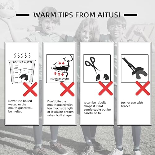 Miniatura 6 de AITUSI Protector bucal para niños y jóvenes, para deportes, para fútbol, boxeo, artes marciales mixtas, lacrosse, baloncesto, taekwondo, karate,