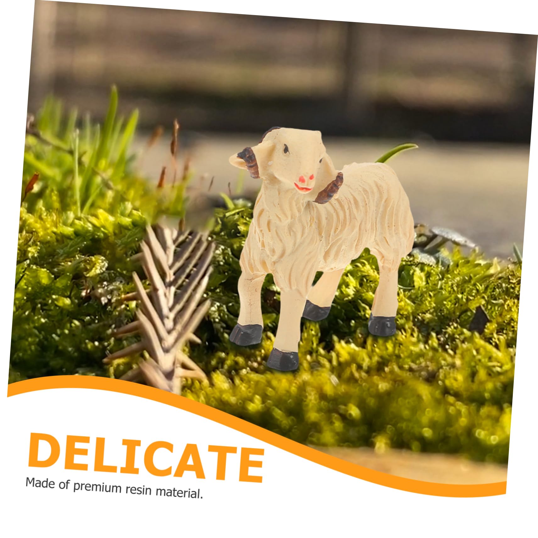 Happyyami 18kawałki Miniaturowych Ozdób z Barankami Urocze Dekoracje Do Ogrodu Wnętrz i Mikrolandscaping z Żywicy