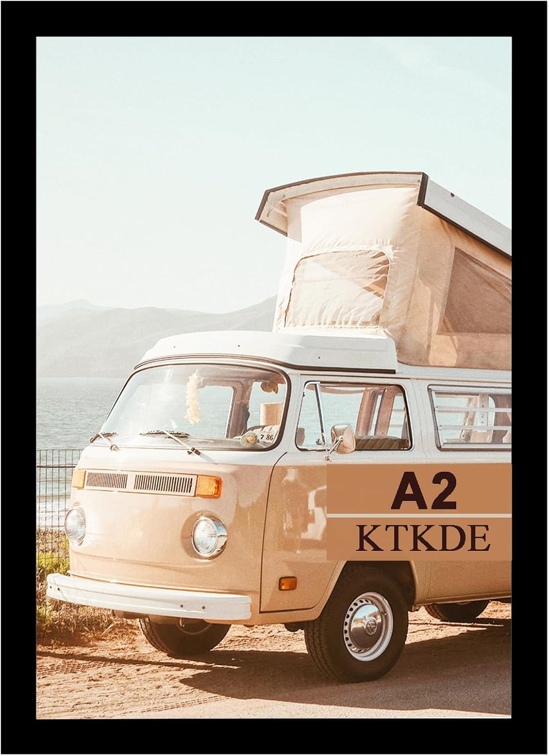 KTKDE A2 Poster Frame Black 16.5x23.4 inch Woodgrain Picture Frames,Vertical & Horizontal Wall Hanging Large Picture Frame for Photos,Posters and Artwork - Perfect for Christmas gifts and Home Decor Black A2-1Pack