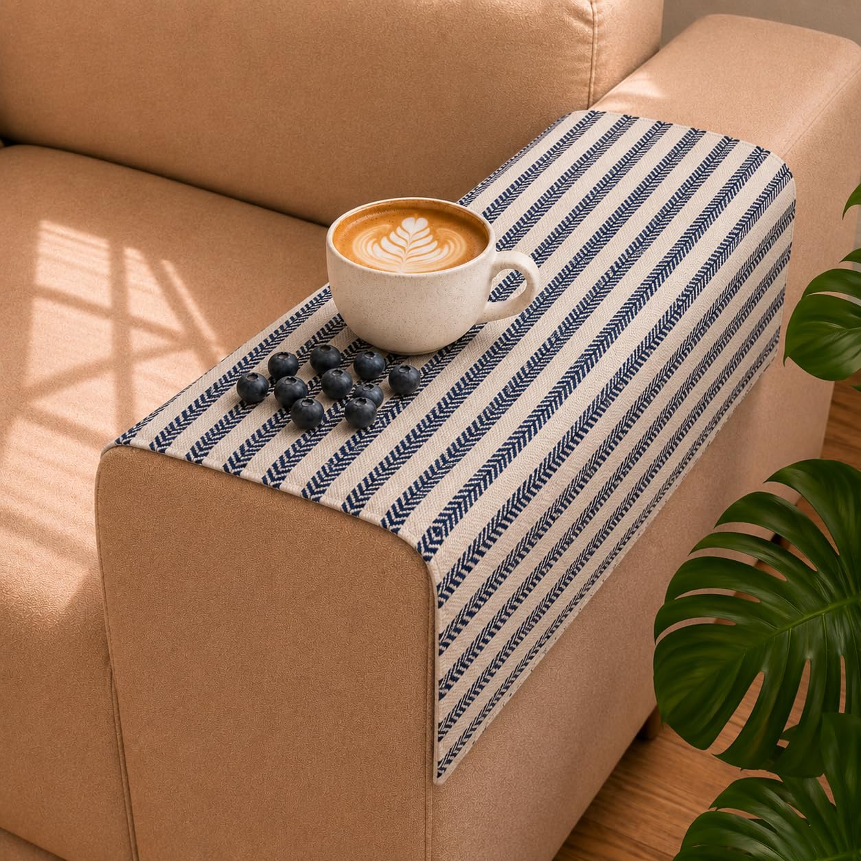 STITCHNEST 'Nomad Weave Collection' Sofa Armrest Cover | Elegant Jacquard Fabric, Washable & Durable for Modern Living (18 x 22 Inches)