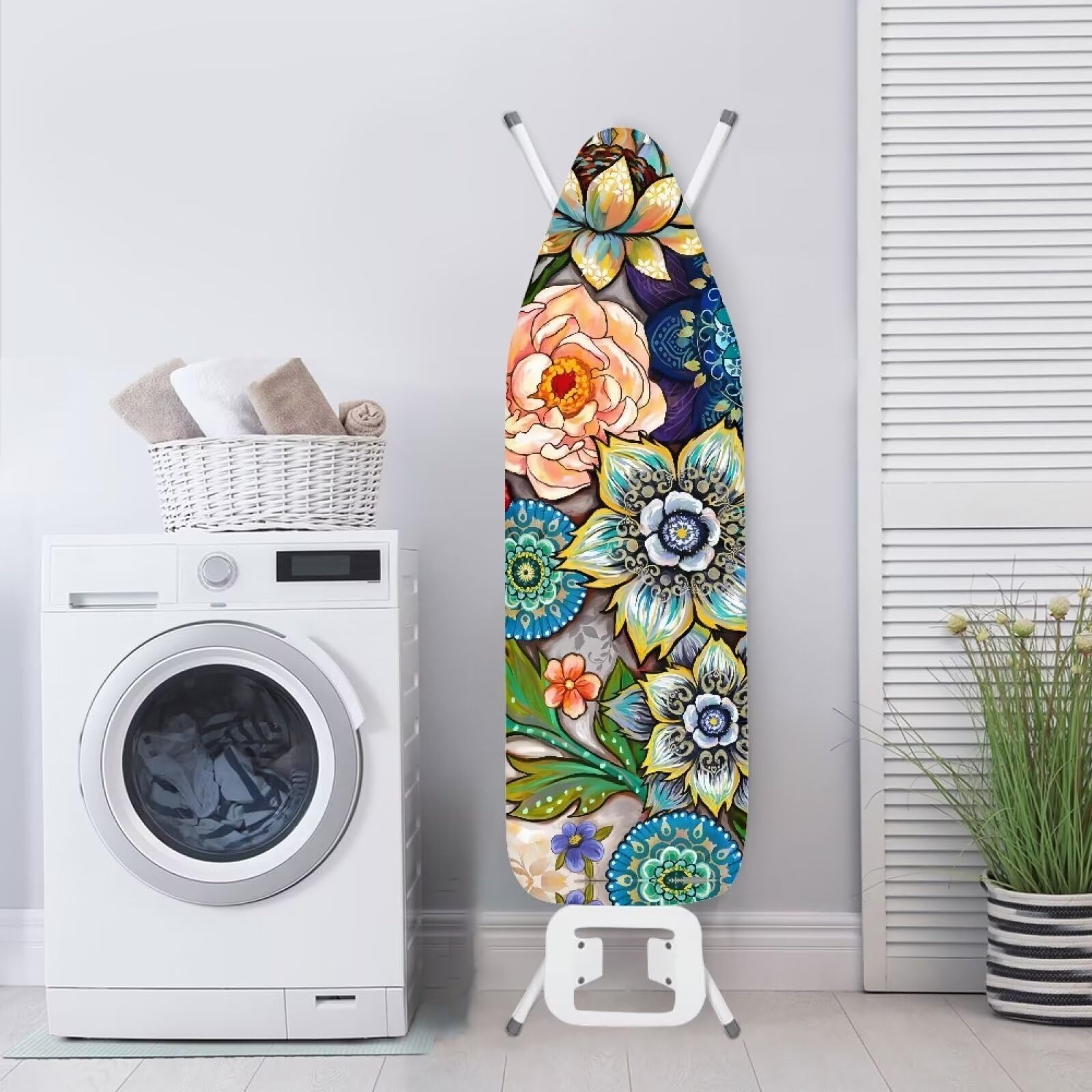 ZDCUSTOM Copriasse Da Stiro Con Motivo Mandala Floreale – 132-139,7 Cm, Antimacchia E Resistente, Bordo Elastico