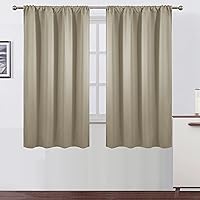 Vista 104 de LEMOMO Cortinas opacas de 42 x 84 pulgadas, juego de 2 paneles de cortinas con aislamiento térmico para oscurecer la habitación, cortinas