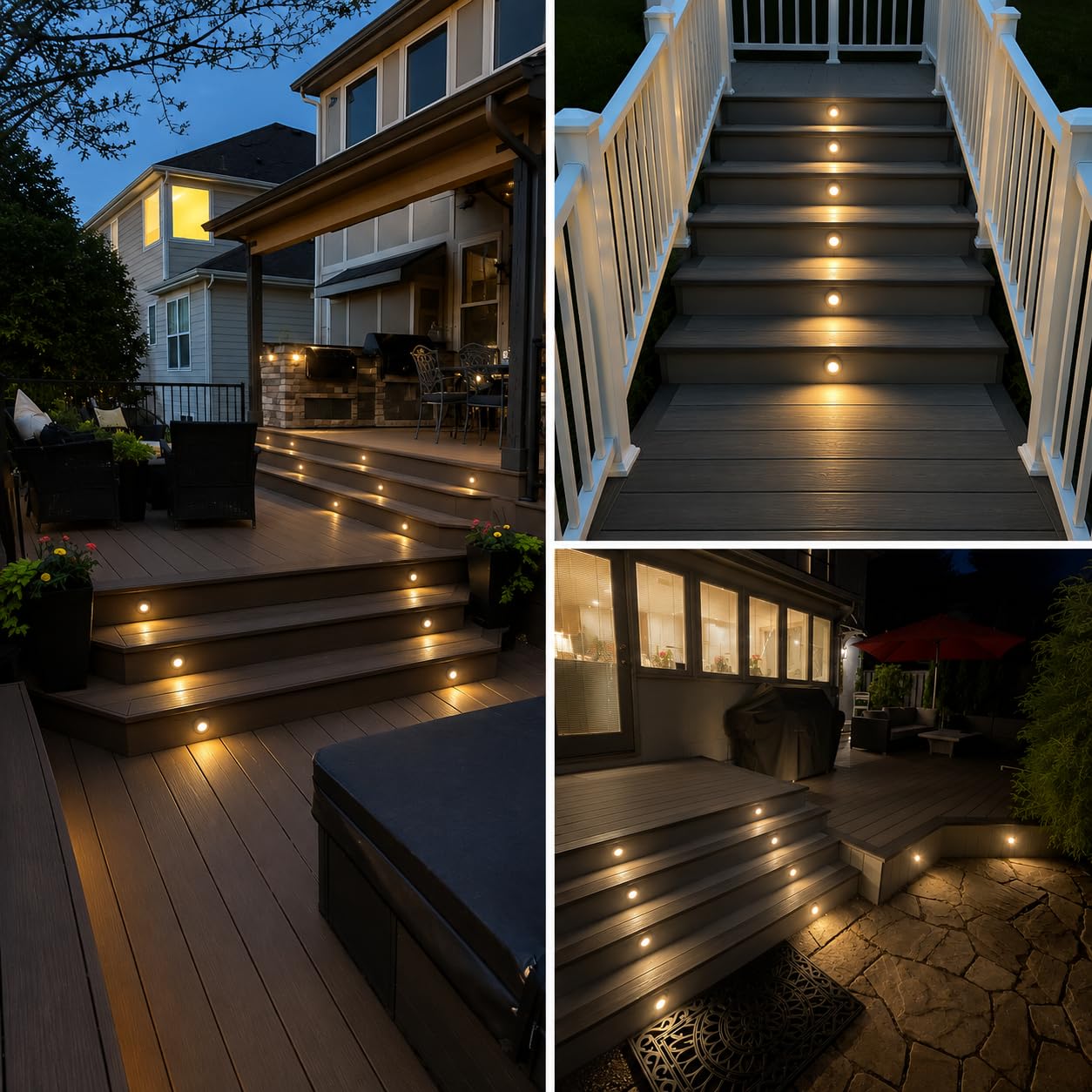 Set di 4 luci per scale a LED per interni ed esterni