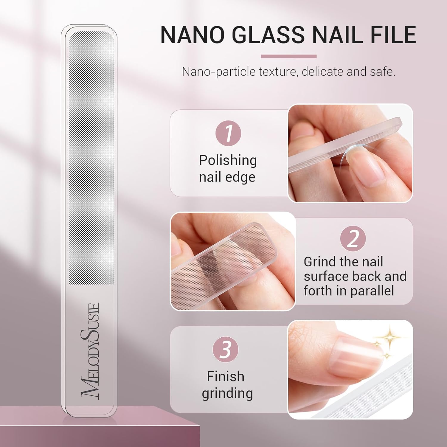 MelodySusie Rechargeable UV LED Nail Lamp and 3 in 1 Nail Clippers Set Pink