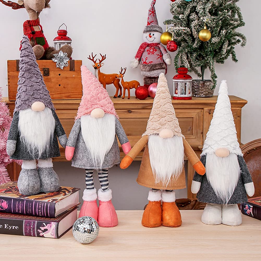 JstDoit Lot de 2 Gnomes Gonk en Peluche Faits à la Main - Décoration de Bar suédois - Figurines scandinaves pour Maison, Cuisine, Station Basse, Table, étagère (Noir