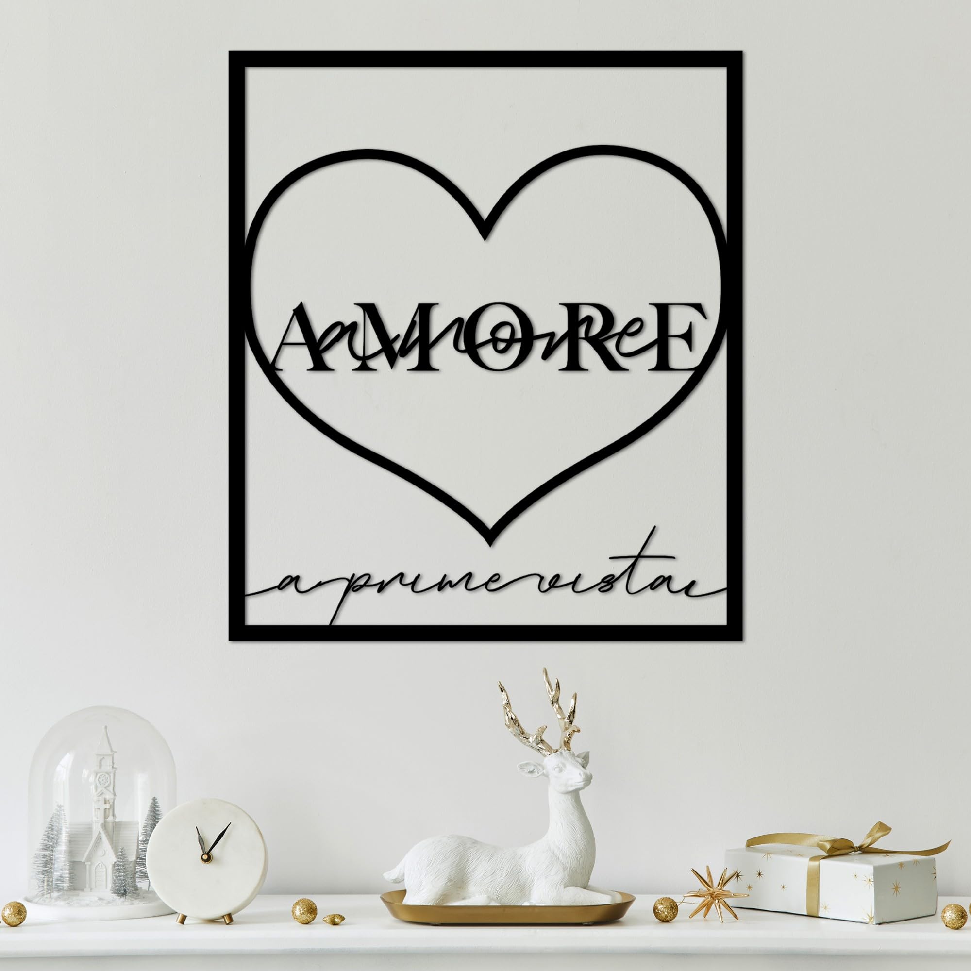 Stylish Black Decorative Metal Wall Accessory, 49 x 56 cm, 100% Metal, 1.5 mm Thickness, Lightweight (0.511 kg) Perfect for Modern Home Decor