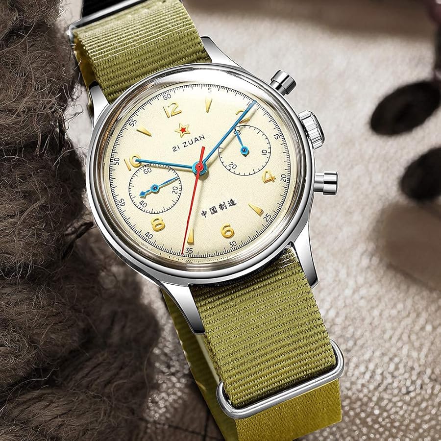 美品　SEAKOSS 手巻き　1963 クロノグラフ　箱付　希少　ブルー Amazon | SEAKOSS 1963 クロノグラフ 機械式時計 アナログ 時計
