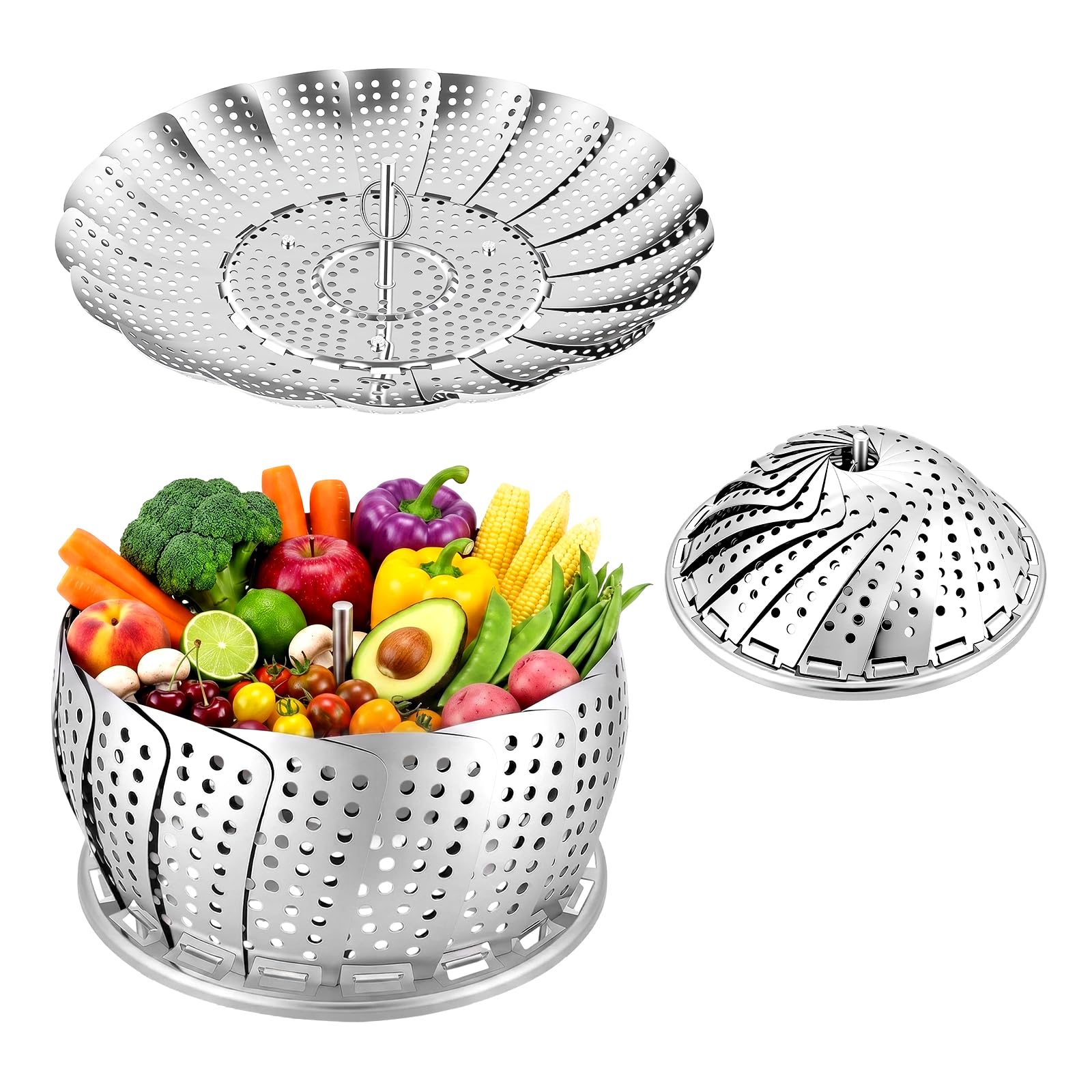 Photo 1 of Sayfine Vegetable Steamer Basket, Premium Stainless Steel Veggie Steamer Basket for cooking - Folding Expandable Steamers to Fits Various Size Pot (Large(6" to 10.5")