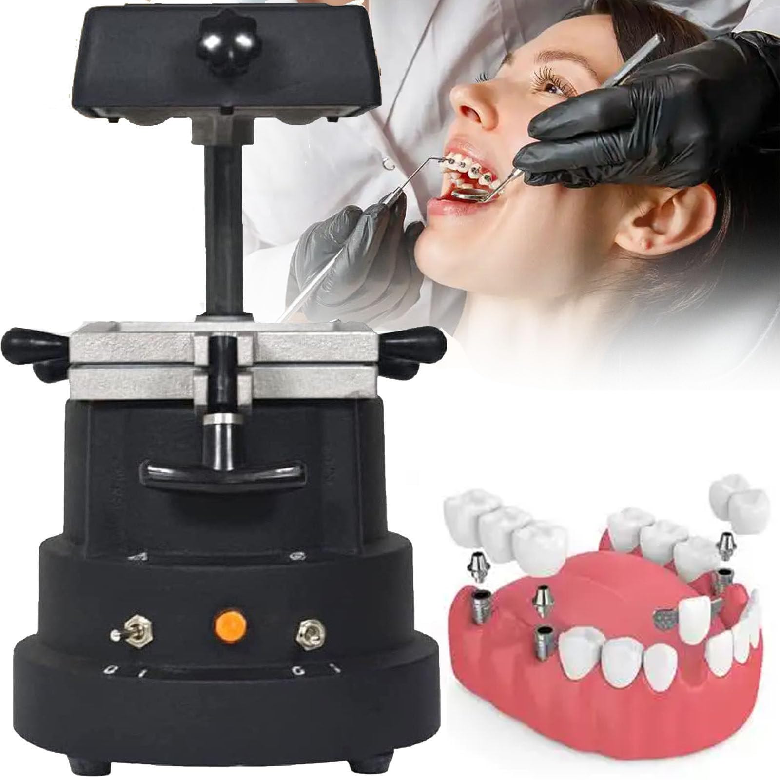 Dental-Vakuumformmaschine, 1200W Thermoform-Laborausrüstung, Dentallaborausrüstung, Dentallaminator, Werkzeug zur Herstellung oraler Materialien – keine Notwendigkeit für Stahlkugeln