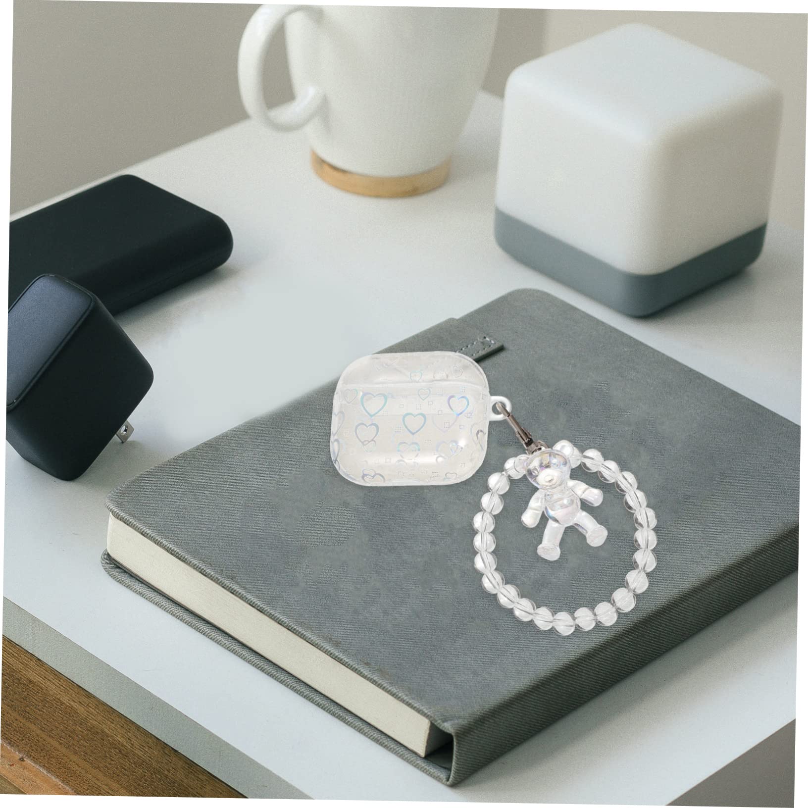 Gadpiparty 5piezas Funda Protectora De Auriculares Inalámbricos Cadena Compatible Diseño De Corazón Material TPU Duradero Ligera y para Uso Diario y Actividades Al Aire