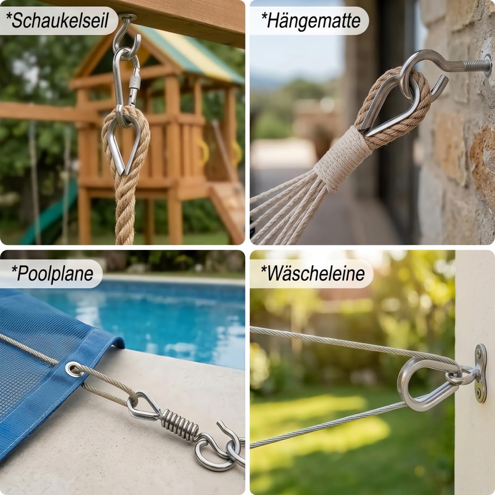 2 Pcs Edelstahl Kausche 18 mm, Rostfreie Marine Drahtseilklemme | Aus Edelstahl Drahtseile Kauschen, Leichte Kabelschuh Herzkausche für Bootszubehör, Kabelkauschen