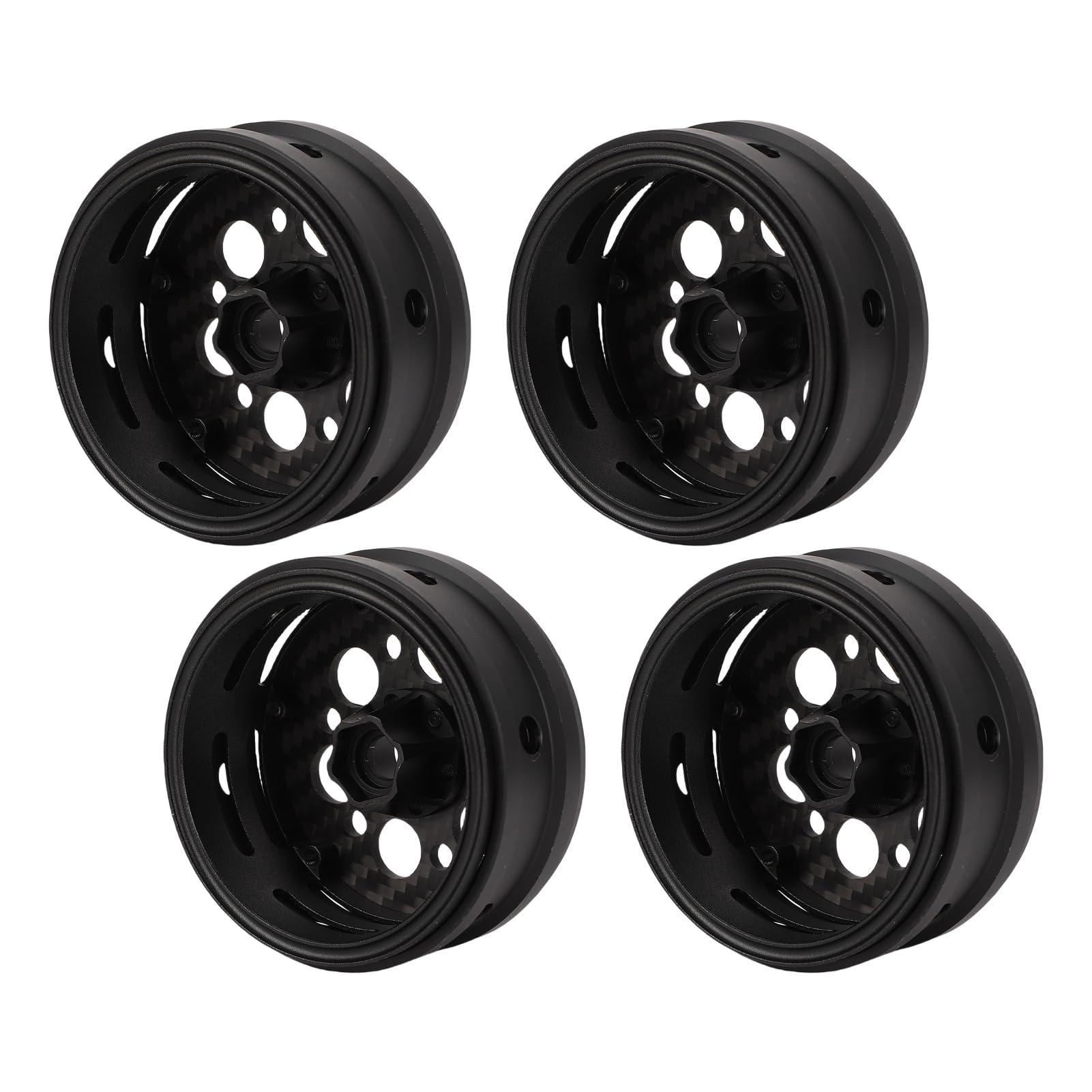 Generic Autentyczny Design 2,2" Lekki Zestaw Felg RC z Włókna Węglowego do Wspinaczki dla Entuzjastów Gąsienic RC z Włókna Węglowego