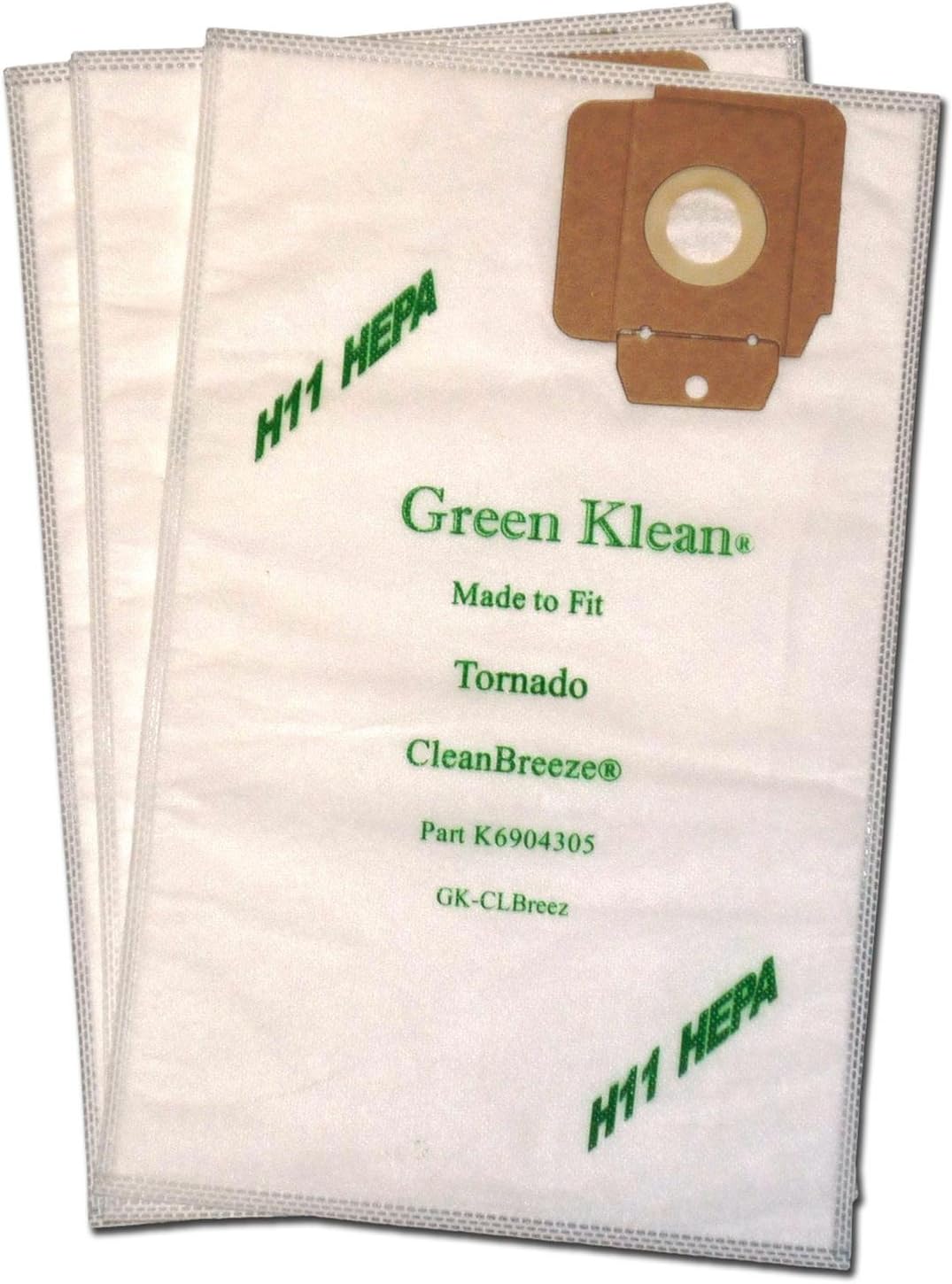 Green Klean K6904305 Tornado CV30 and CV38 H11 Hepa Replacement Vacuum Cleaner Bags