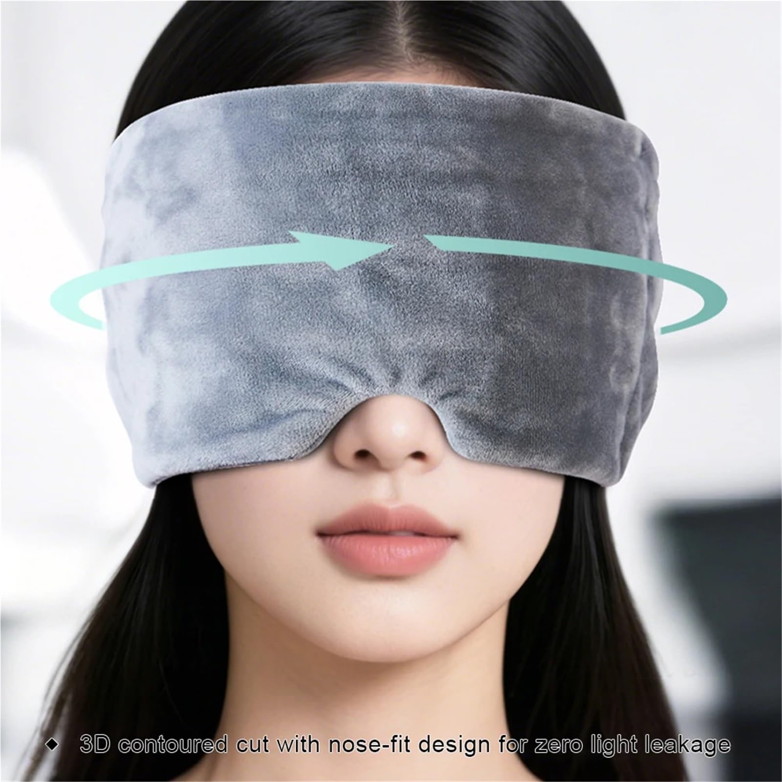 Gewichtete Augenmaske Weiche, bequeme Passform, schwerkraftgewichtete Schlafmaske, atmungsaktiv, lichtblockierend(Grey)