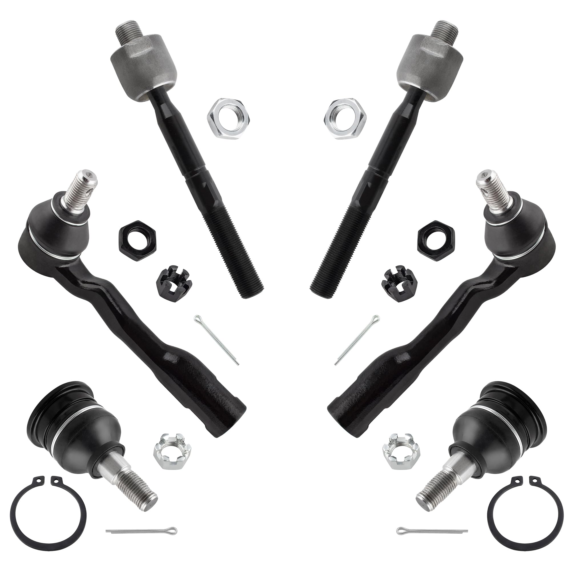 WEDOAUTO 6-Piece Front Suspension Tie Rod & Ball Joint Set – Fits Dodge D50, Ram 50, Mitsubishi Mighty Max