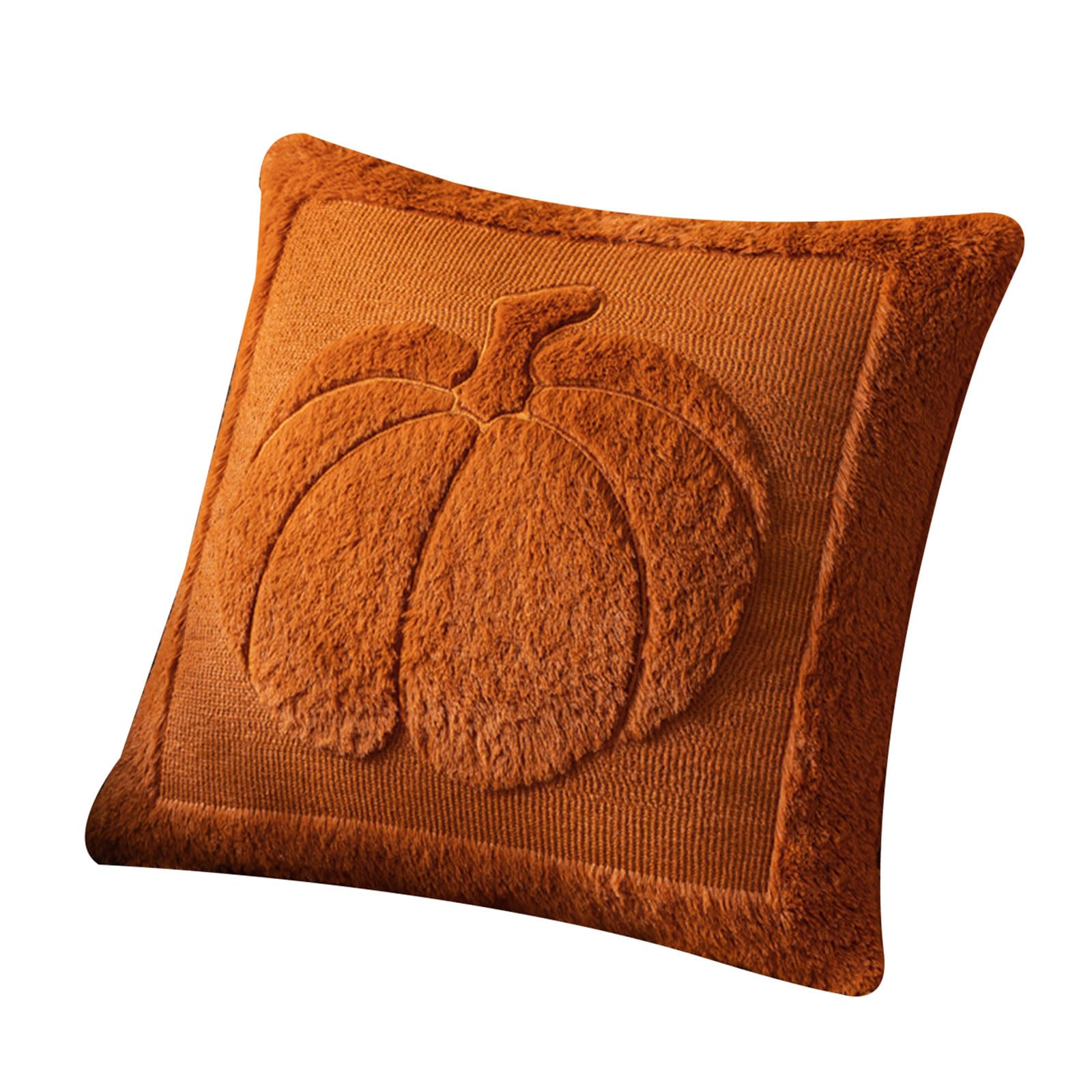 APGLSXY Halloweens Pumpkin Pillow Cover Machine Washable Imitation Hair Cushion Protectors Fall Home Decoration Halloweens Pillow Cover