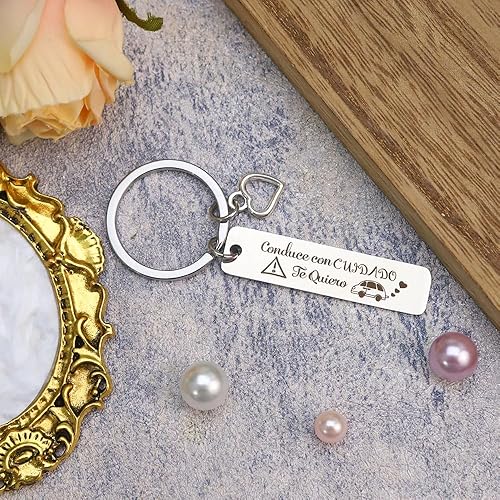 Miniatura 4 de Prrivnix Llavero Drive Safe para novio, llavero Conduce con cuidado, regalos españoles para hombres, regalos de cumpleaños para hombres, regalos