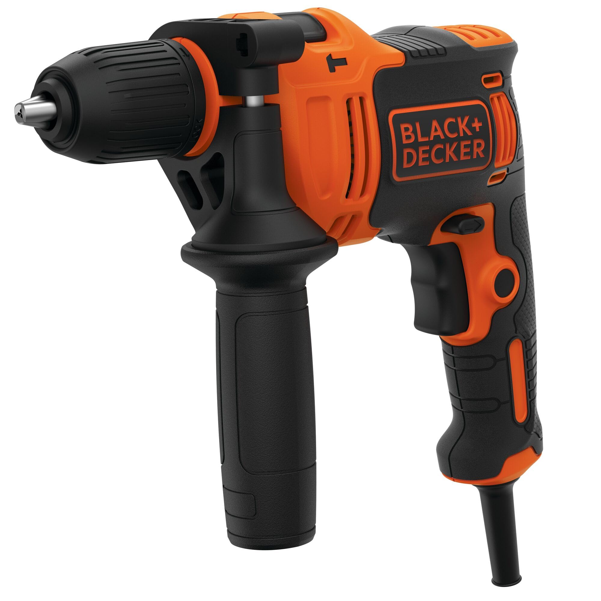 BLACK+DECKER 710W Taladro percutor con cable de alto rendimiento, 0-2800 RPM, con 4 brocas y caja de kits, BEH710K-QS