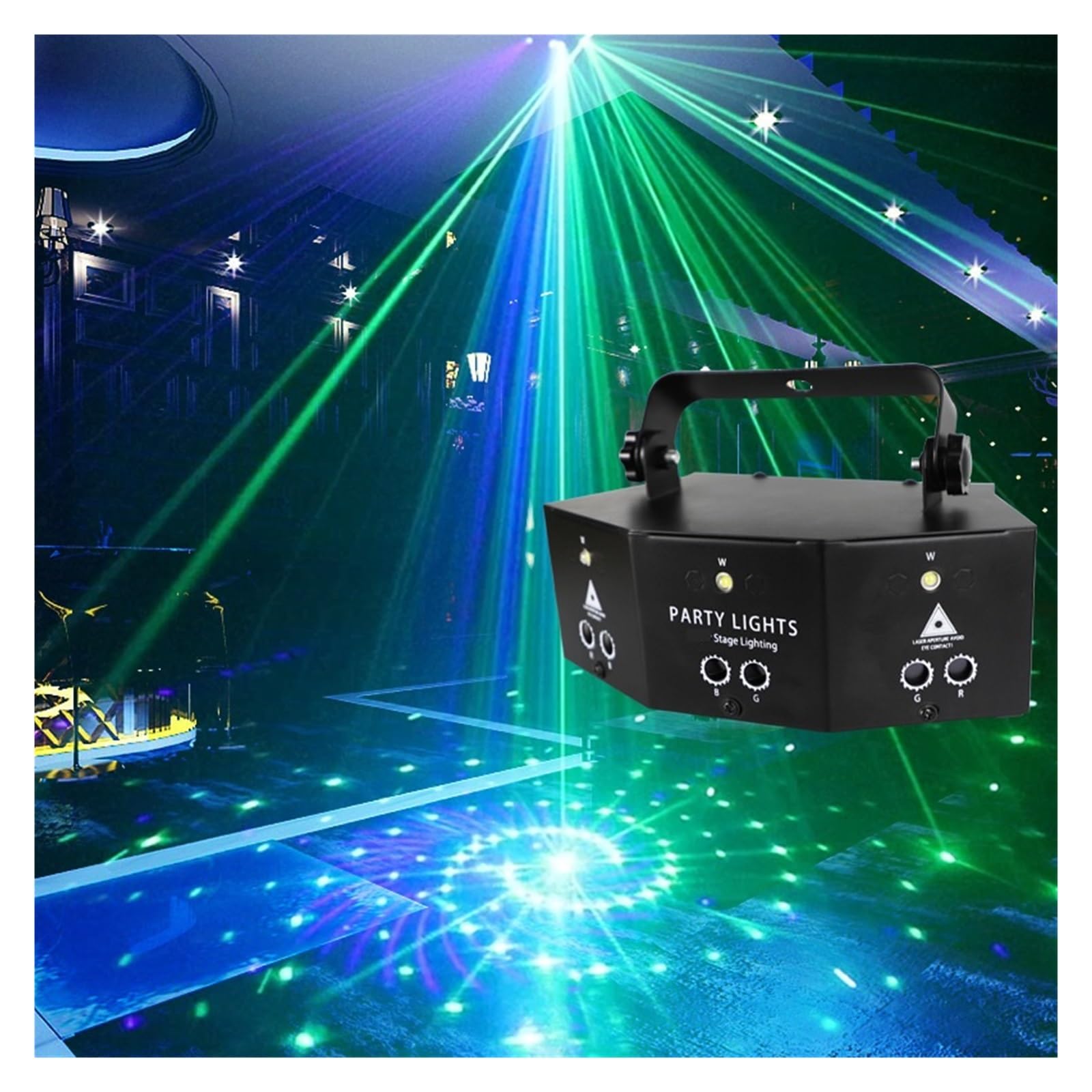 Oświetlenie Sceniczne, 9 otworów RGB DJ Disco projektor świetlny oświetlenie sceniczne oświetlenie LED muzyka kontrola dźwięku dla baru KTV do klubu na imprezę klub nocny