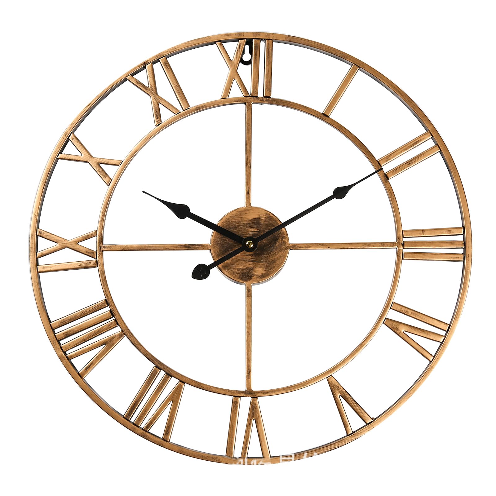 Wall clock Wall Clock,Outdoor Clock,Garden Clock,Metal Retro Roman Numeral Clock, Outdoor Garden Round Clock, Rustic Country Vintage Industrial Wall Clocks for House Living Room Kitchen Wall,A-60cm