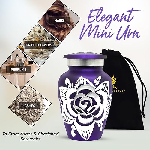 Miniatura 3 de Urnas de recuerdo moradas  Juego de 4 mini urnas para cenizas humanas con caja  Urnas rosas hechas a mano  Urnas pequeñas para cenizas  Honra a tu