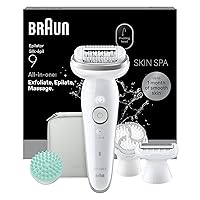 Braun Silk·épil 9 SkinSpa, Epilatore Wet & Dry Con Testina Flessibile