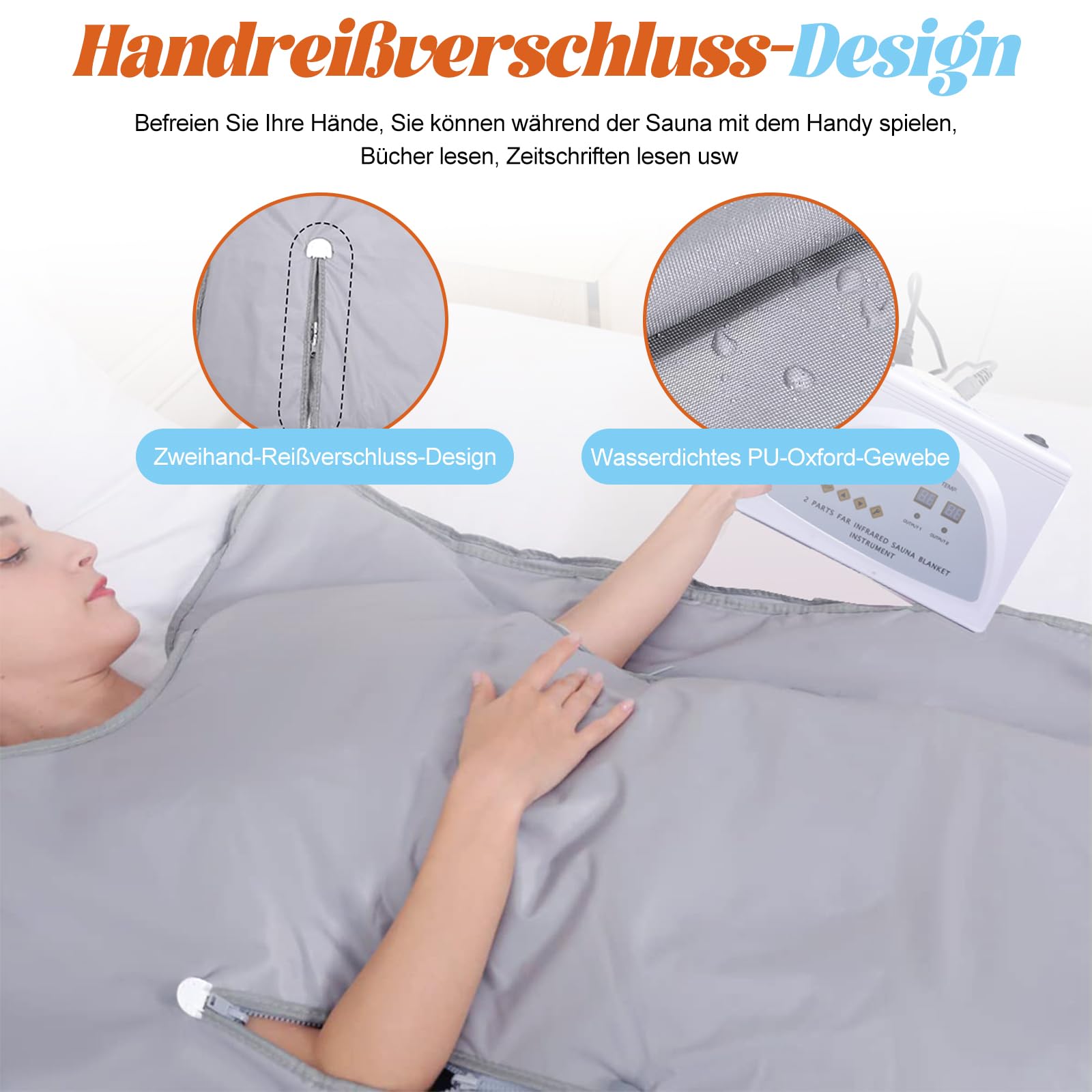 Telo da sauna a infrarossi, professionale Oxford a infrarossi, doppio design anti-perdite, coperta da sauna per sudorazione calda, rilassamento, disintossicazione, adatto per casa, salone di