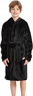 FunnyPaja Boys Soft Fleece Robes Plush Hooded Bathrobes Sleepwear for Kids 1-16 Years