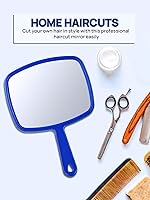 Vista 6 de OMIRO Espejo de mano, espejo de mano con mango, American Old Glory Blue