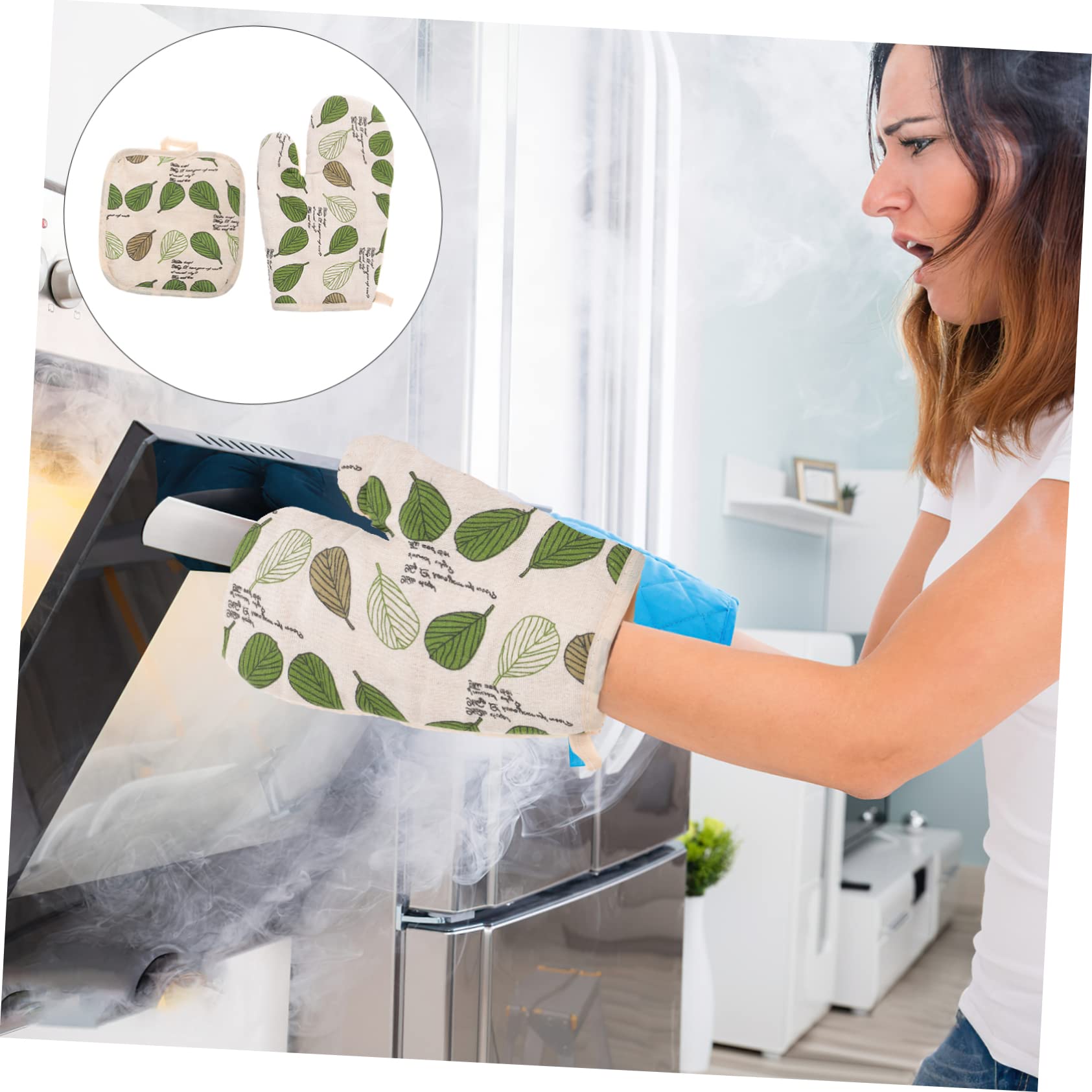 IMIKEYA 12stücke Teiliges Ofenhandschuhe Und Topflappen Hitzebeständige Küchenhandschuhe Für Sicheres Kochen Backen Und Grillen Für Zuhause Und BBQ