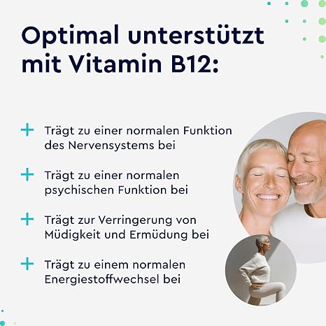 Vitamin B12 Vegan - 400 Tablets (+1 Year) - 500 μg B12 Methylcobalamin - Against Fatigue and Fatigue* - High Dose No Additives & Without Folate - Laboratory Tested & Developed in Germany