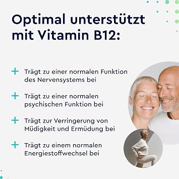 Vitamin B12 Vegan - 400 Tablets (+1 Year) - 500 μg B12 Methylcobalamin - Against Fatigue and Fatigue* - High Dose No Additives & Without Folate - Laboratory Tested & Developed in Germany