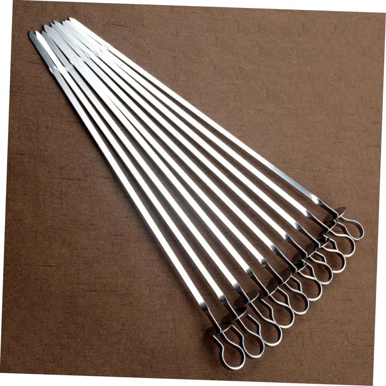 Spiedini Barbecue in Acciaio Inox 20 Pezzi, Piatti, Argento