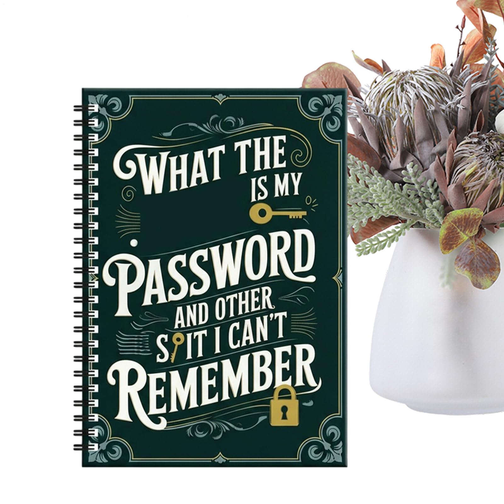 Password Keeper Book, What The F*ck Is My Password Book, Portable Spiral Paper Login Passwords Notebook, For Email Address Tracker Contacts, Journals Funny Gag Present For Seniors Friends Students