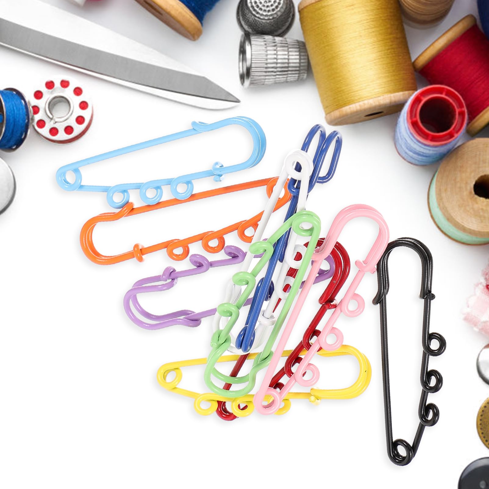 VILLCASE 5 Kisten Verriegelung Makramee Perlen Armband Sicherungsbügelstift Schwere Drücken Sie Für Korkplatte Sicherheitsnadeln in Verschiedenen Größen Knopf Metall Colorful