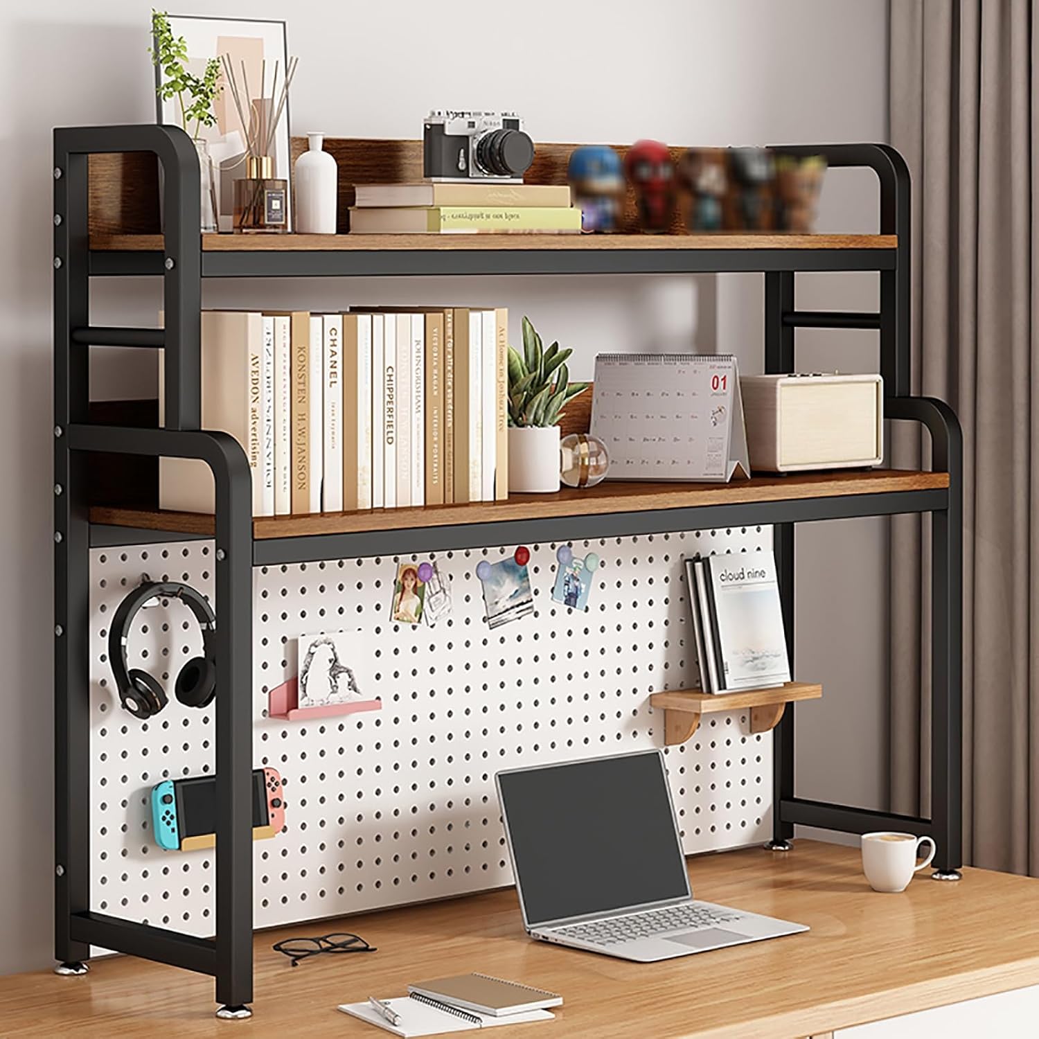Amazon.com: FQWYNMZ Industrial Computer Desk Desktop Shelf, 3 Tiers ...