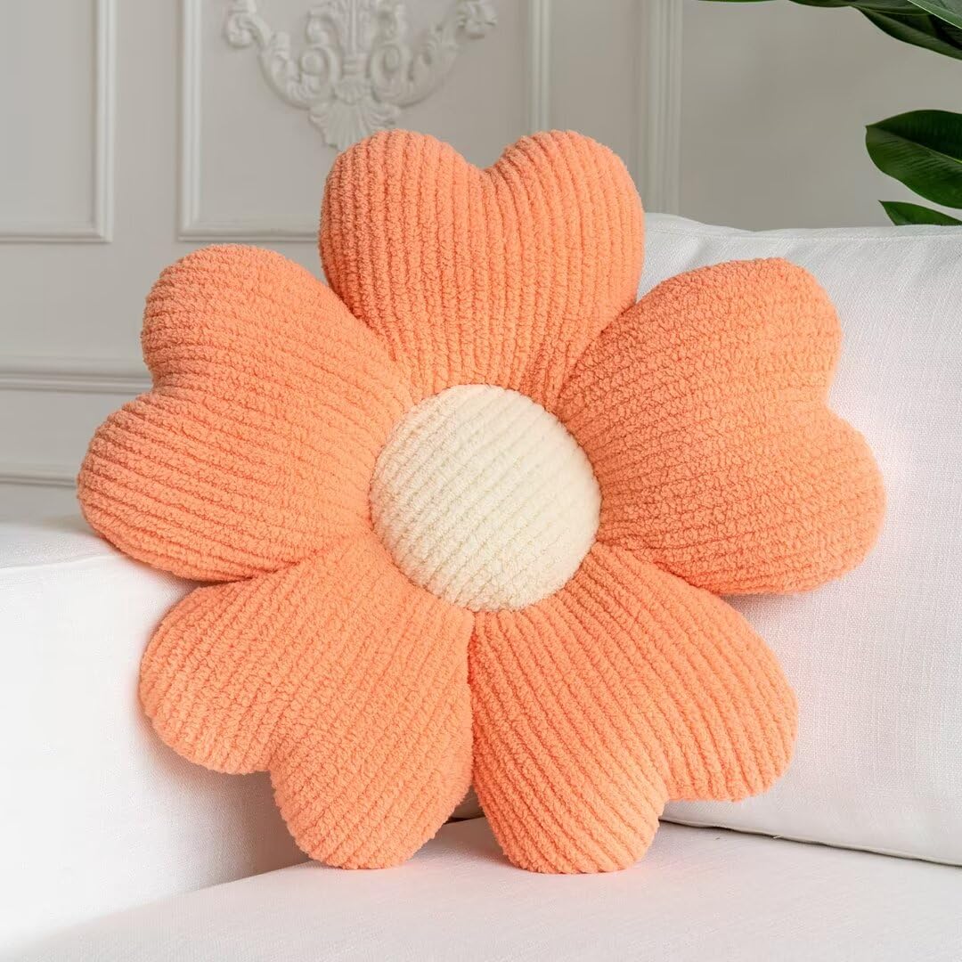 Sioloc Flower Throw Pillow,Floor Cushion, Seat Cushion, Cute Flower Pillow, Aesthetic Pillow as Room Decor