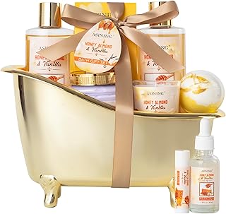 Spa Gift Baskets For Women and Men, Home Luxury Scents Honey Almond Bath...