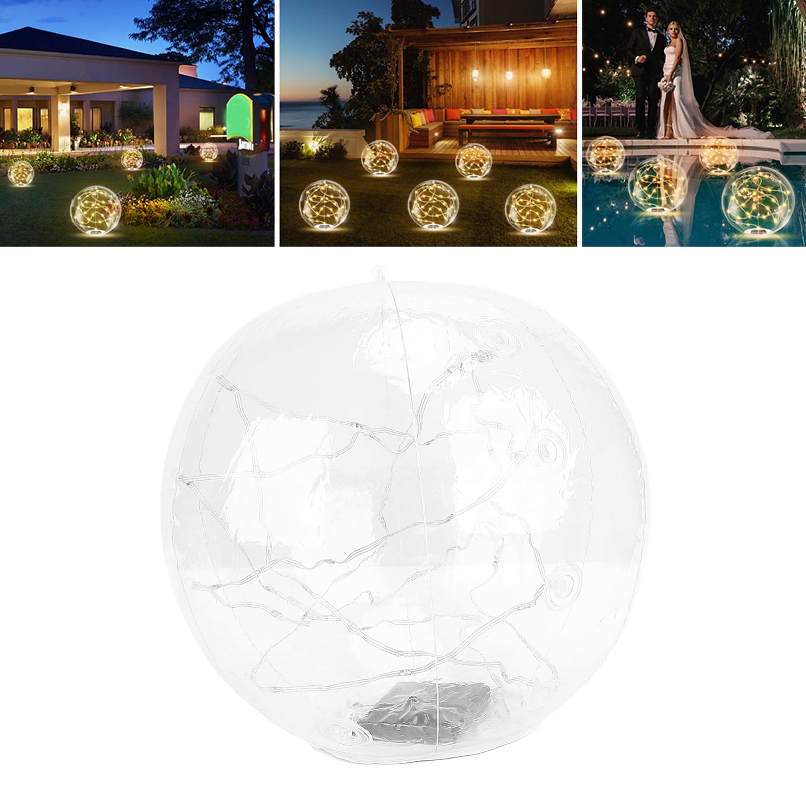 Iluminación de Bola Solar Al Aire Libre - Iluminación Sofisticada para la Piscina y Las Reuniones de Verano Duración a Largo Plazo para los Propietarios de la Piscina Diseño Elegante (Color