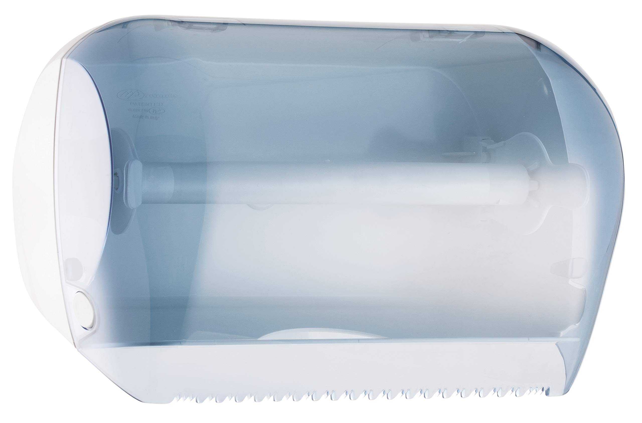 Mar Plast Dispenser multiuso per carta asciugamani in fogli piegati a "V" o rotolo bianco trasparente in plastica