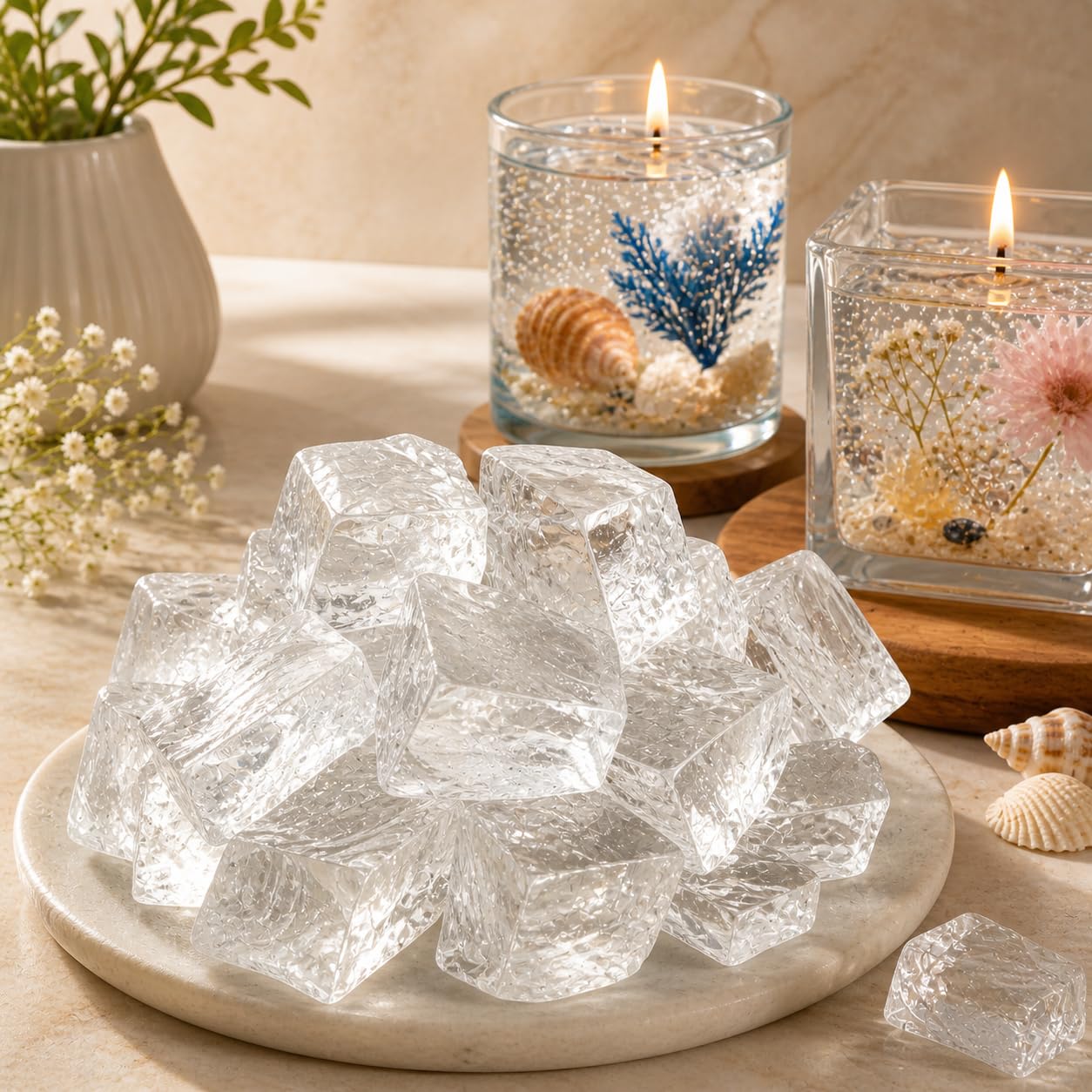 Gel Wax for Candle Making | Crystal Clear Transparent Candle Wax for Decorative & Gel Candles | Easy Melt DIY Wax for Jar Candles, Embeds & Creative Designs (250, Grams)-image-21