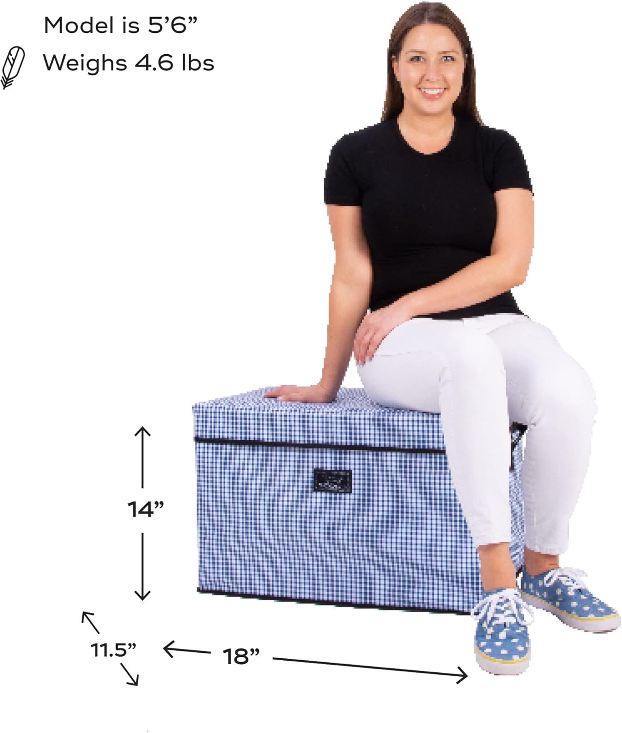 SCOUT Rump Roost MED - Medium Lidded Storage Bin with Handles, Collapsible, Stackable, Doubles as Seat or Table, Holds 80 Lbs