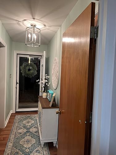 Miniatura 4 de Doraimi Lighting Lámpara colgante de 3 luces con acabado de níquel cepillado, lámpara geométrica de cadena ajustable, jaula de metal, iluminación