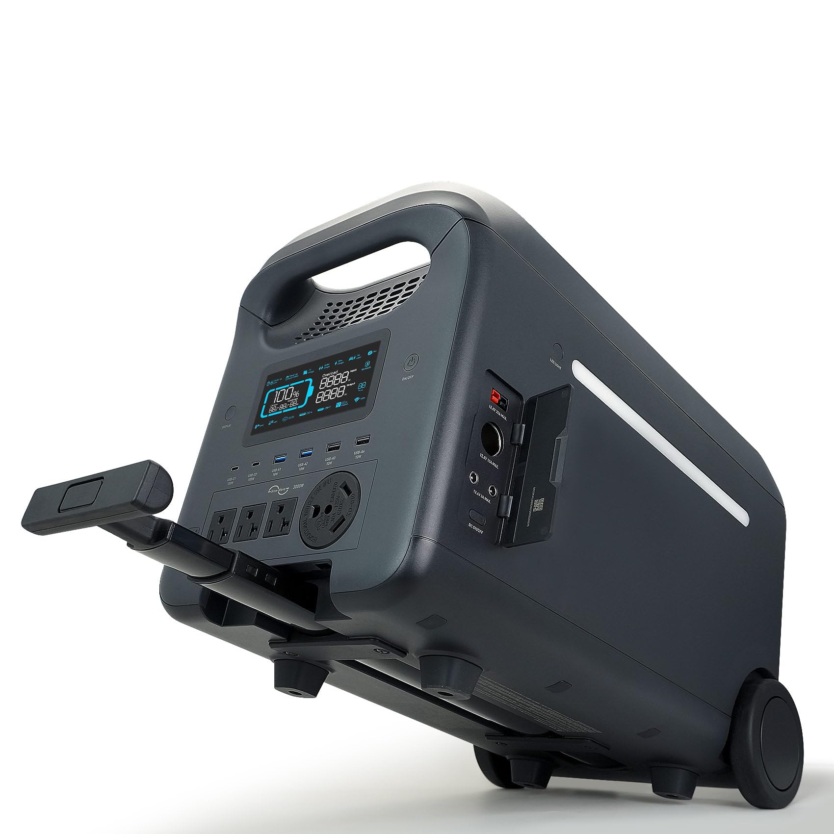 3000W Solar Generator Portable Power Station with 120V AC Outlet 2560Wh Powered Generator Lithium Battery for RV Camping