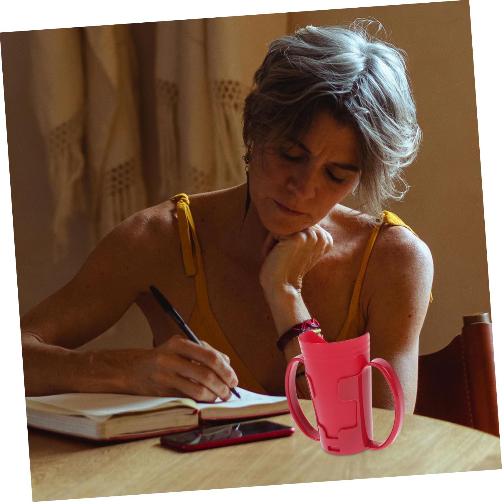 Healeved 4piezas Taza De Agua Para Pacientes Postrados y Ancianos Taza Antiderrame Diseño Inclinado Para Bebidas Calientes y Frías Material Reutilizable y Ligero Útil Para Discapacidad y