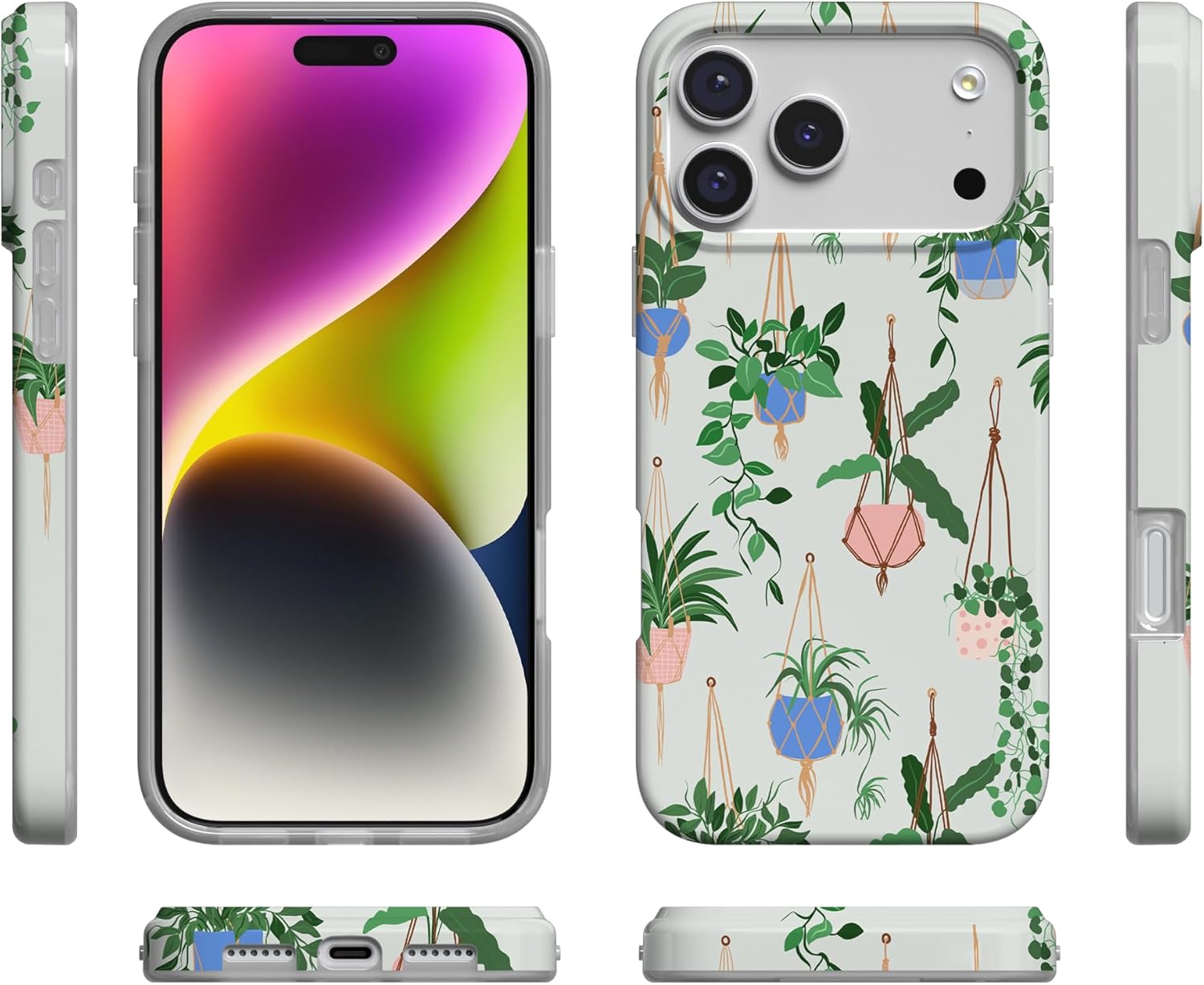 Casely iPhone 17 Pro Max Case | Hanging Around | Potted Plants Floral | Compatible with MagSafe | Classic Ultra Slim Design
