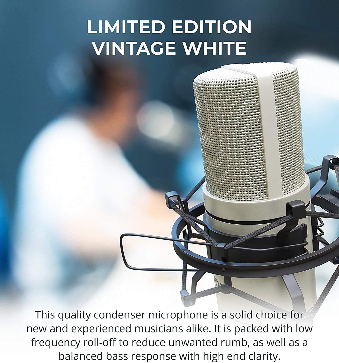 Authеntіс Crаzу Dеаlѕ MXL 770 Cardioid Condenser Microphone for Recording Vocals, Pianos, Guitars, and String Instruments (Vintage White) Bundle with Blucoil 10-FT Balanced XLR Cable, and Boom Arm Plus Pop Filter